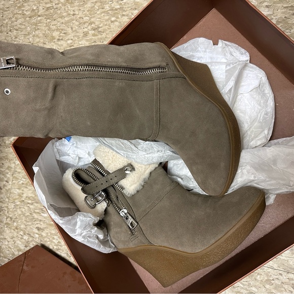 Coach Fur Wedge Boots - Picture 10 of 13